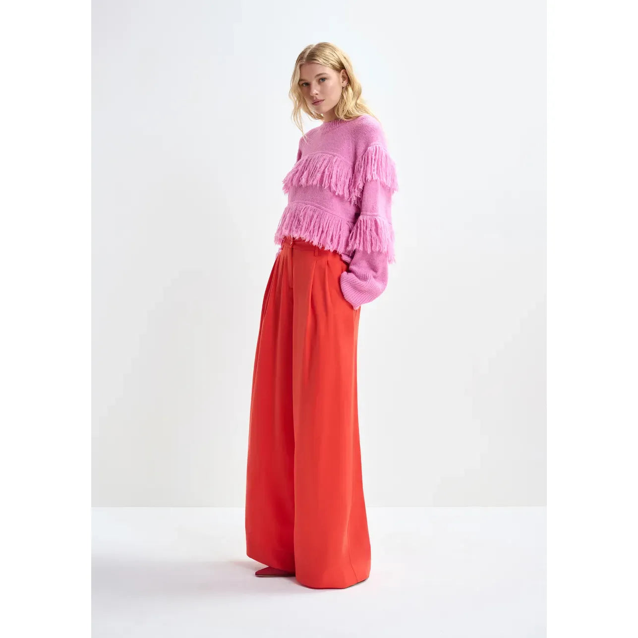Essentiel Antwerp Johns Fringed Pullover - Pinky Sugar