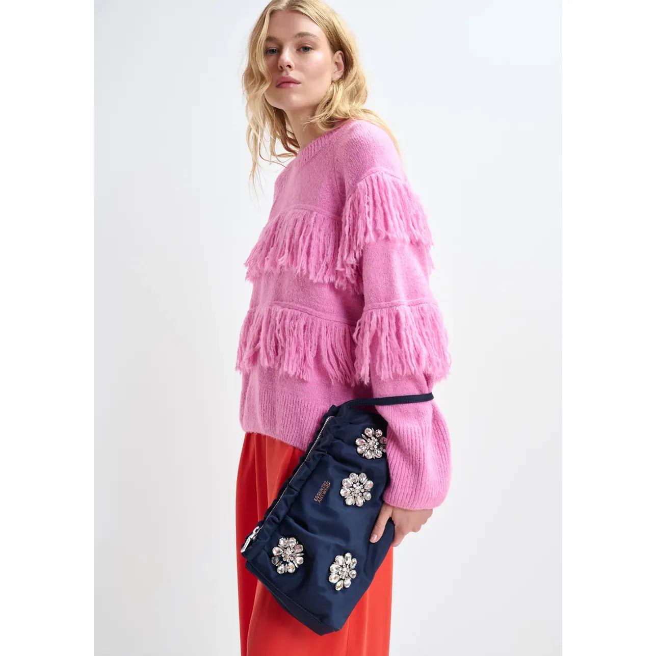 Essentiel Antwerp Johns Fringed Pullover - Pinky Sugar