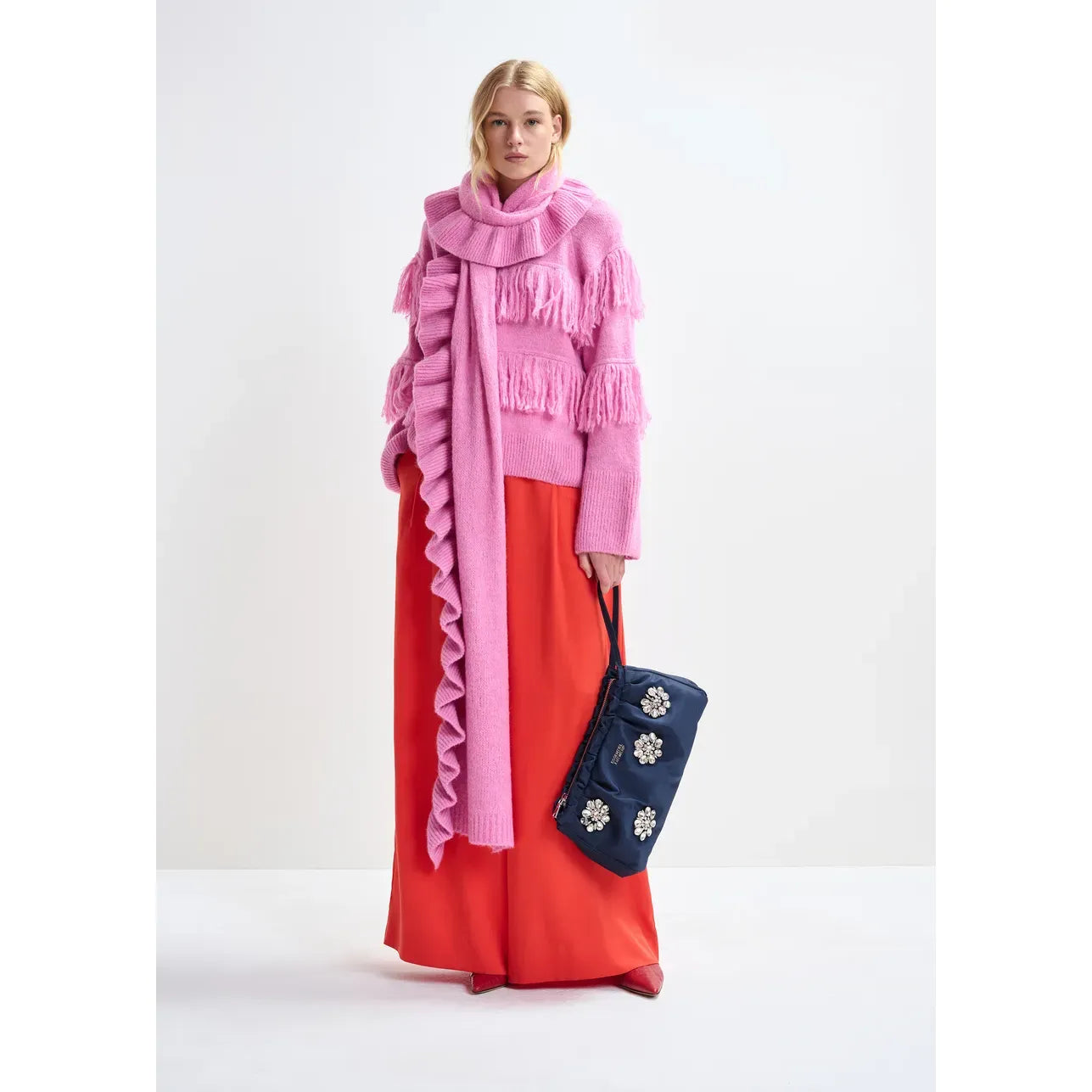 Essentiel Antwerp Johns Fringed Pullover - Pinky Sugar