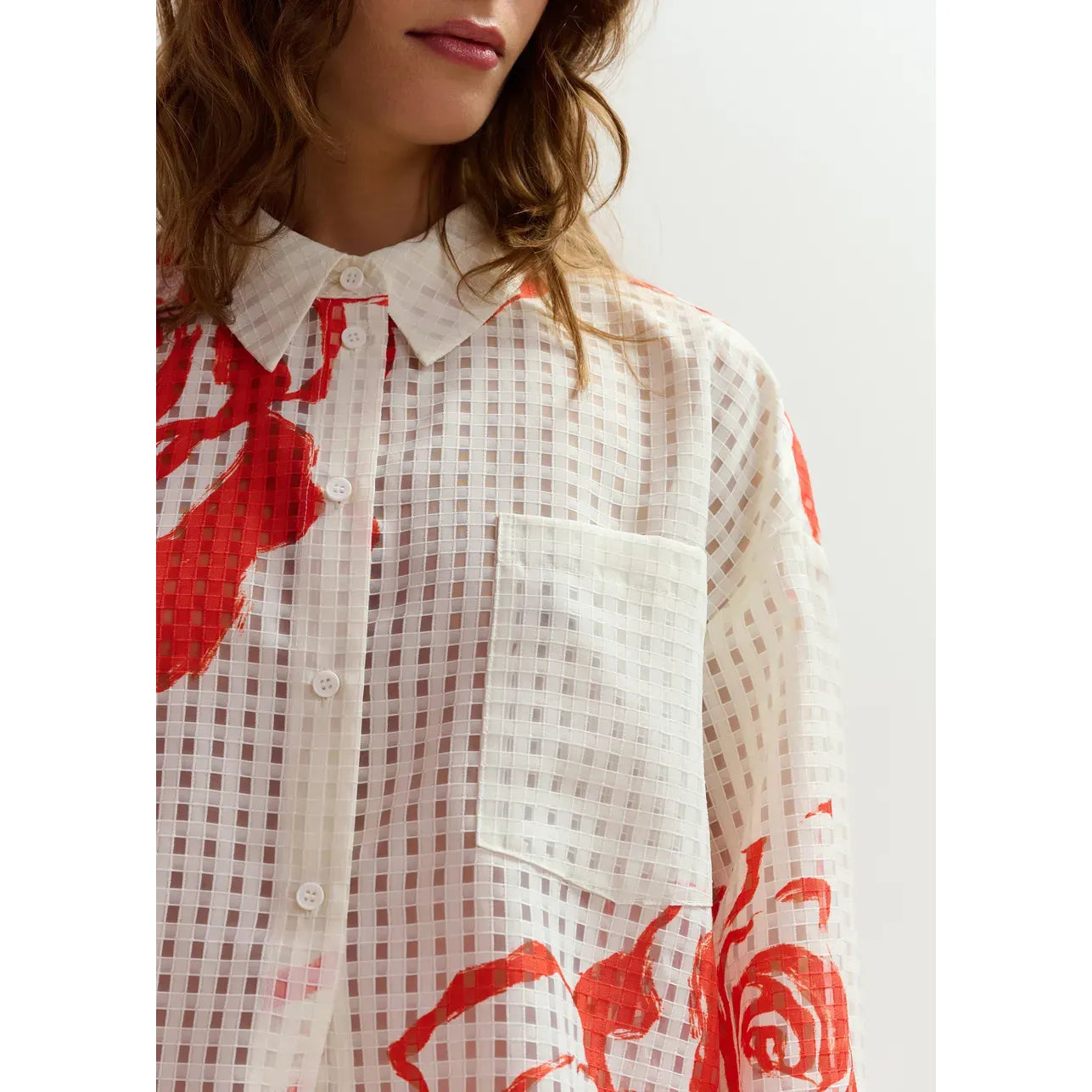 Essentiel Antwerp Jorange Shirt - Off White/Orange