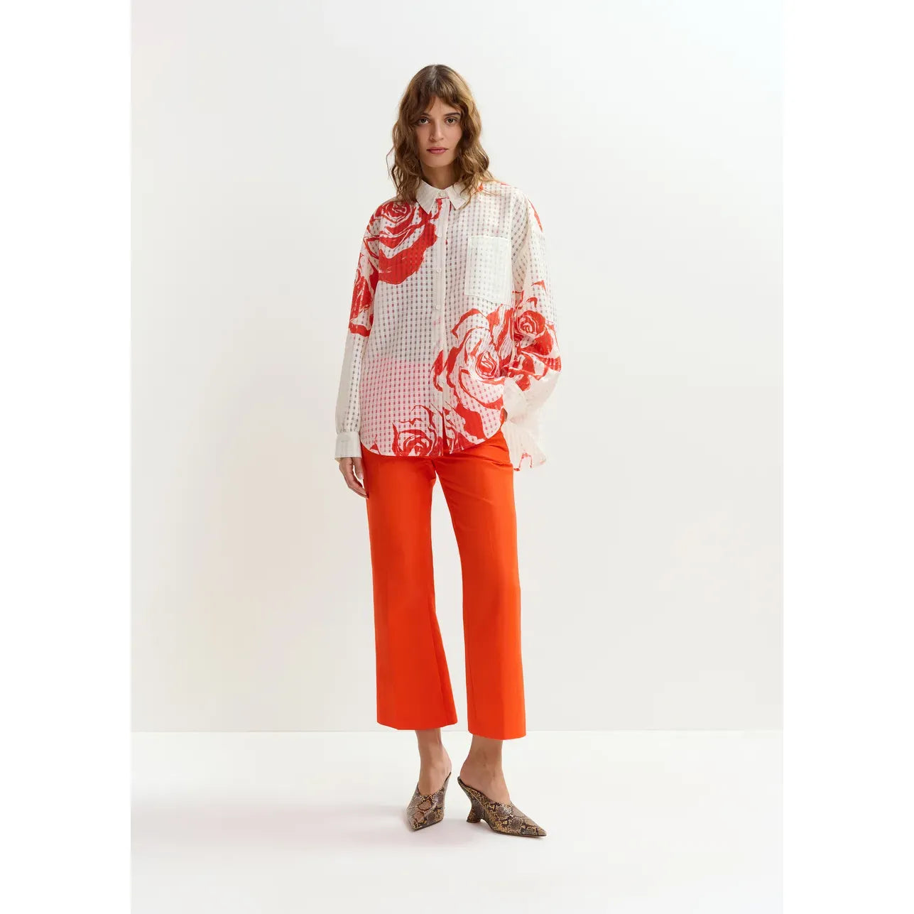 Essentiel Antwerp Jorange Shirt - Off White/Orange