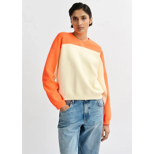 Essentiel Antwerp Joto Pullover - Orange/Off White