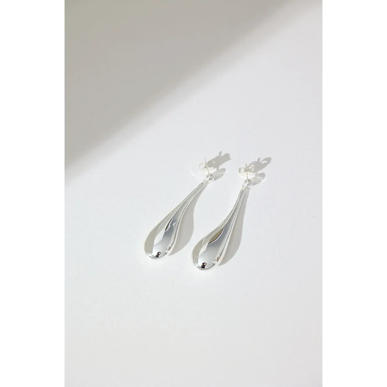 Jacquie Starr Hollow Form Tear Drop Earrings - Long