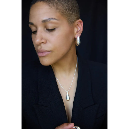 Jacquie Starr Hollow Form Tear Drop Earrings - Large