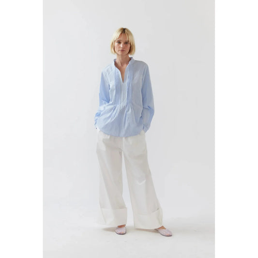 Foemina Laine Seersucker Shirt - Sky Blue