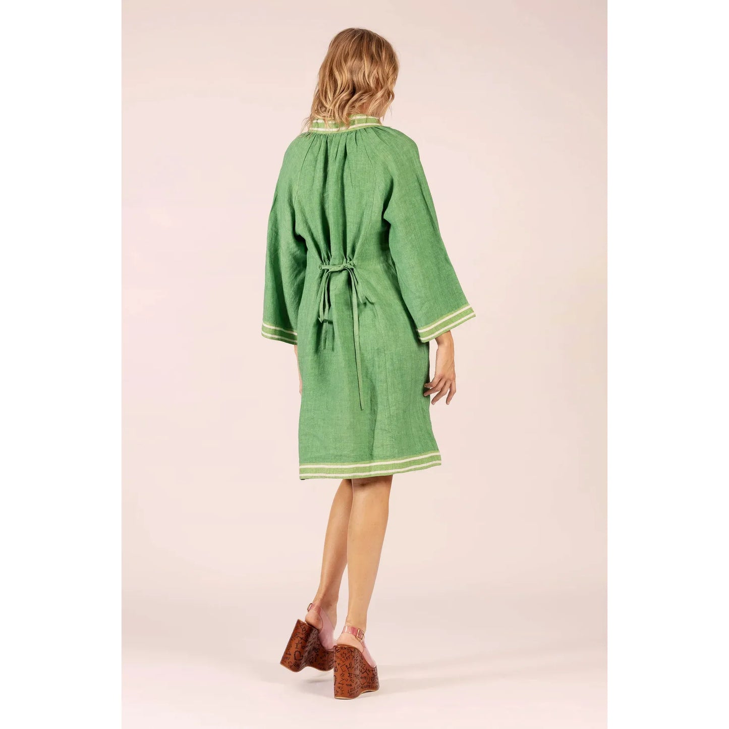 LOLA Australia Allegra Linen Dress - Emerald