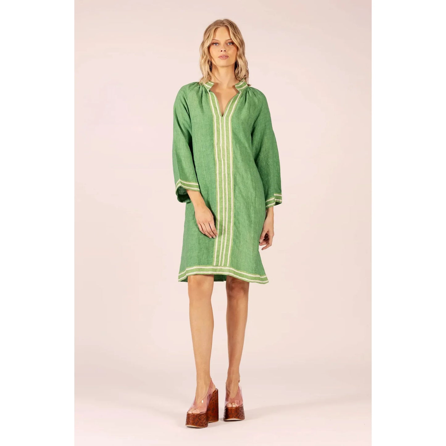 LOLA Australia Allegra Linen Dress - Emerald