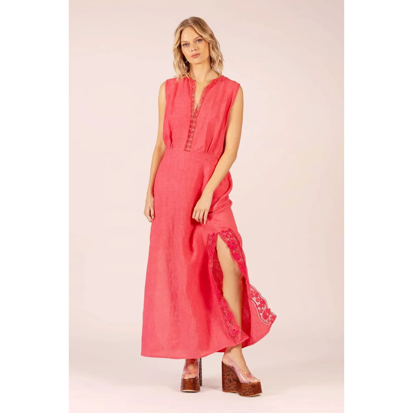 LOLA Australia Stella Lace Dress - Watermelon