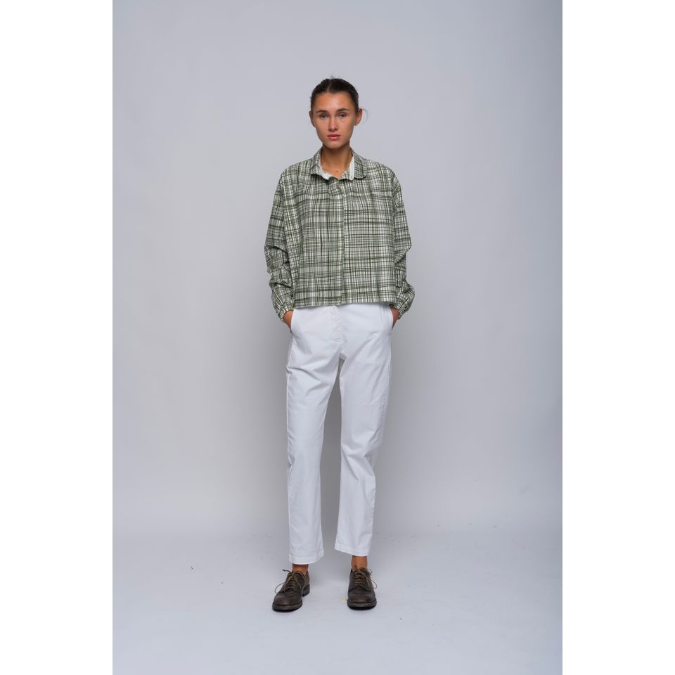 Hannoh + Wessel Catrine Shirt 262 382P - Olive Plaid