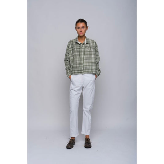 Hannoh + Wessel Catrine Shirt 262 382P - Olive Plaid