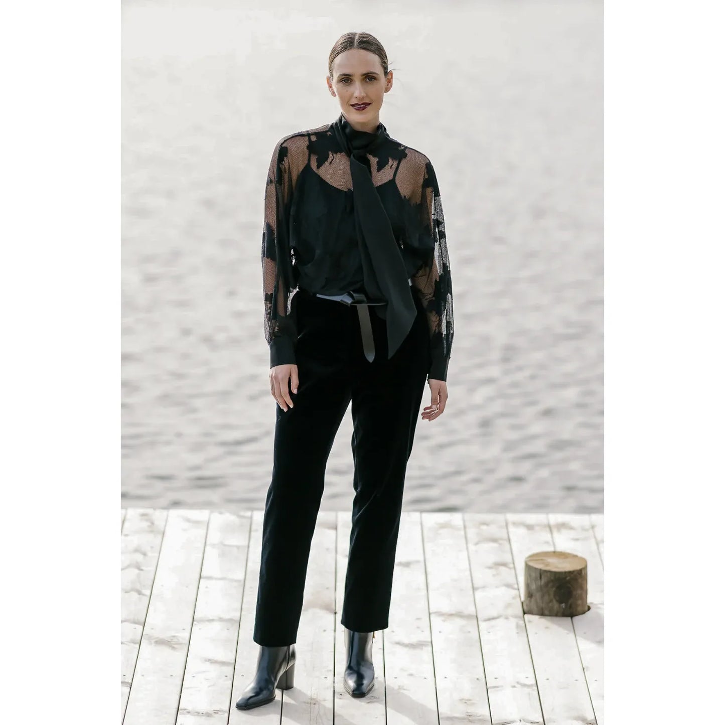 M.A Dainty Velvet Darling Pant - Black