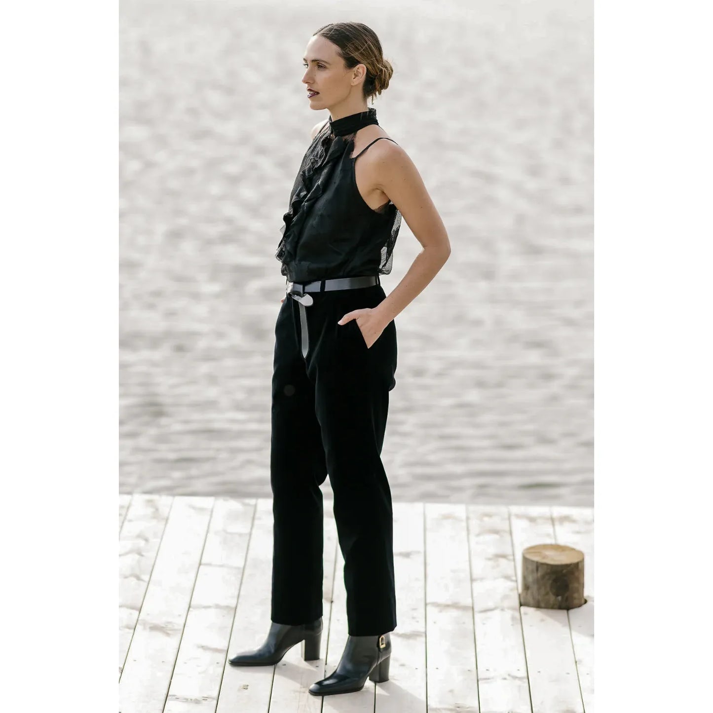 M.A Dainty Velvet Darling Pant - Black
