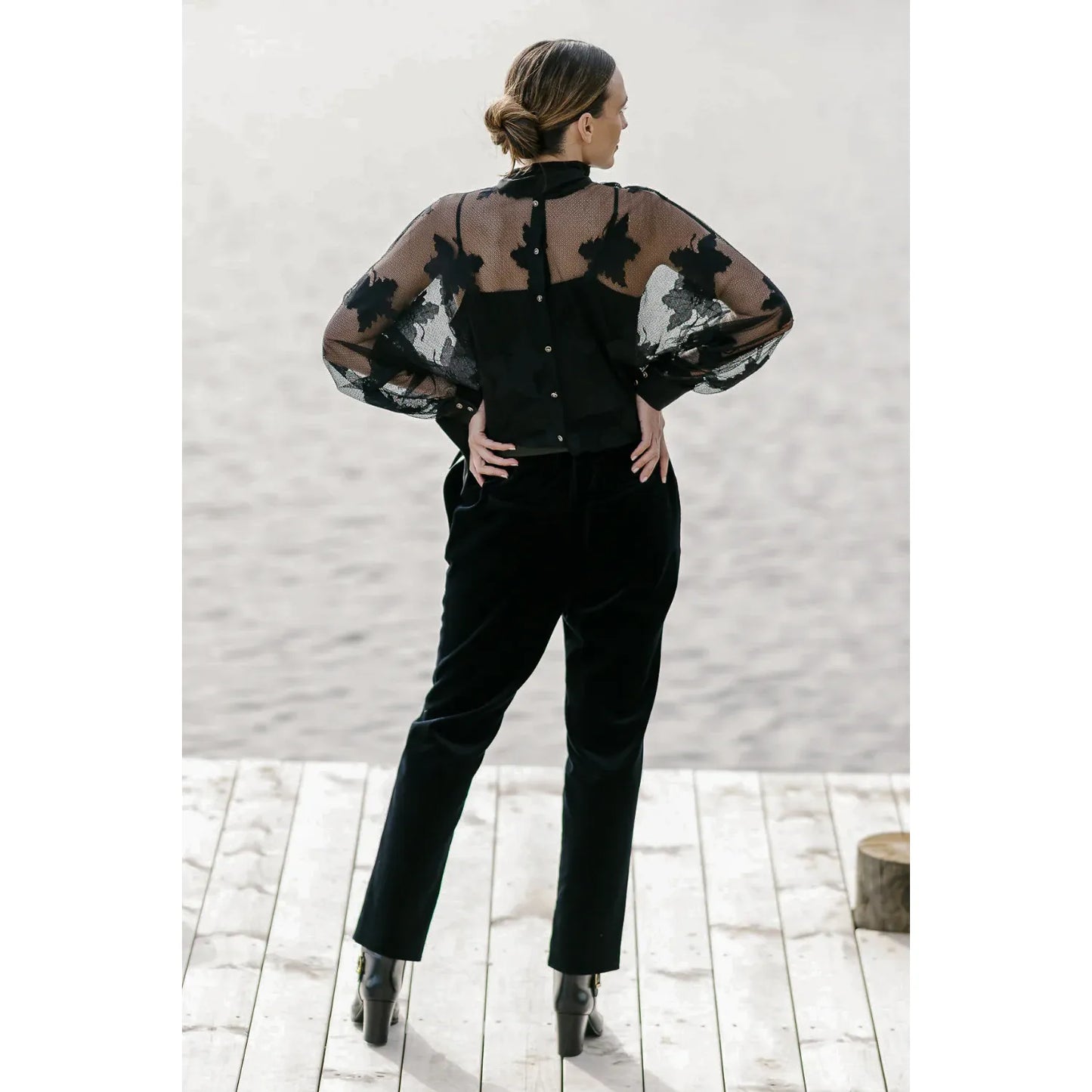 M.A Dainty Velvet Darling Pant - Black