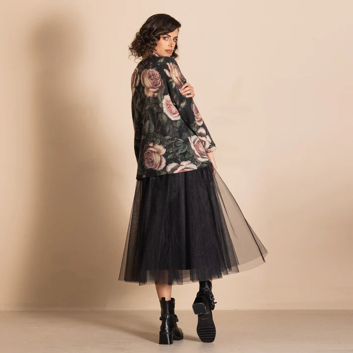 Megan Salmon Felt Knit Box Jumper - Old Roses