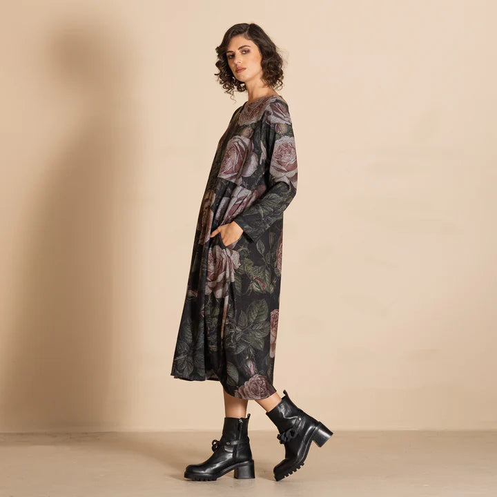 Megan Salmon Knit Easy Romance Dress - Old Roses