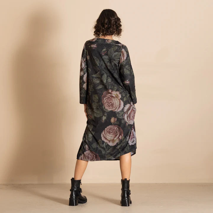 Megan Salmon Knit Easy Romance Dress - Old Roses