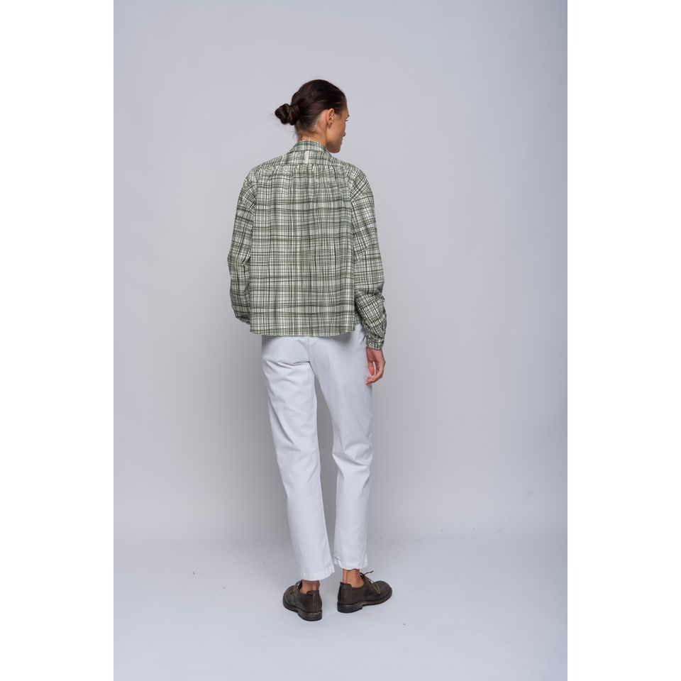 Hannoh + Wessel Catrine Shirt 262 382P - Olive Plaid