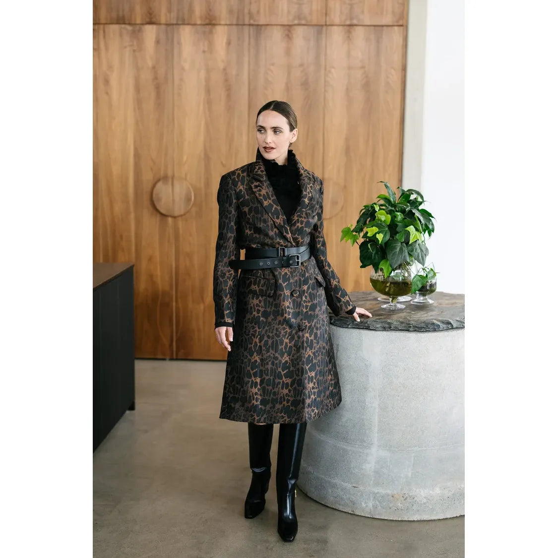 M.A Dainty Bellhop Coat - Leopard