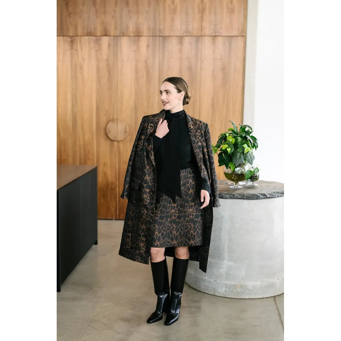 M.A Dainty Bellhop Coat - Leopard