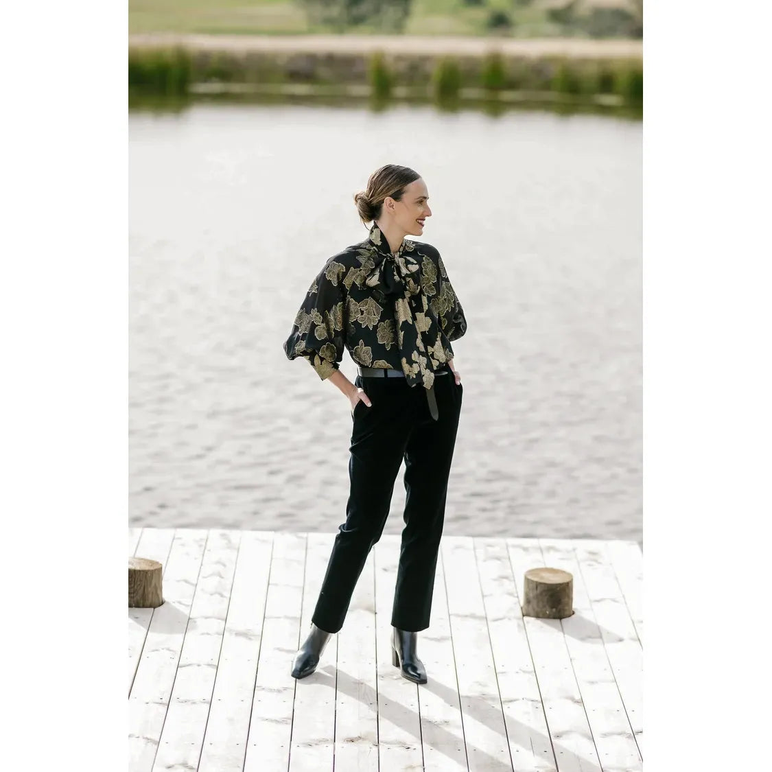 M.A Dainty Velvet Darling Pant - Black