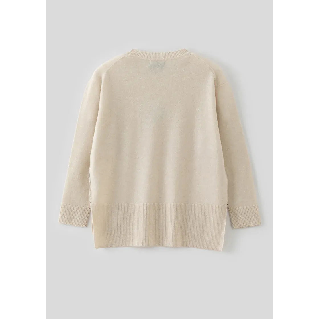 ALEGER Cashmere Oversized Long Line Crew 284 - Pearl Shell