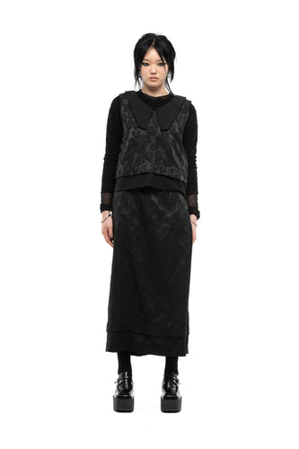 Nom*D Wallflower Skirt - Black Leaf