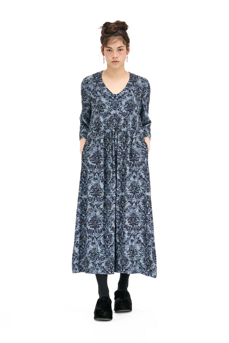 Nom*d Flaneuse Dress - Anaglypta Blue Print