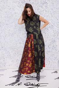 M.A Dainty Parted Skirt - Multi Brocade