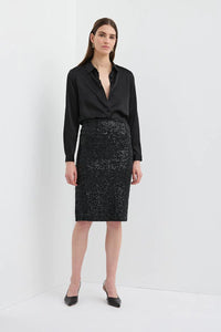 Caravan & Co Sequin Pencil Skirt - Black