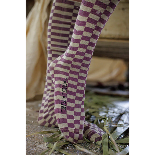 Magnolia Pearl Checkered Over the Knee Socks 173