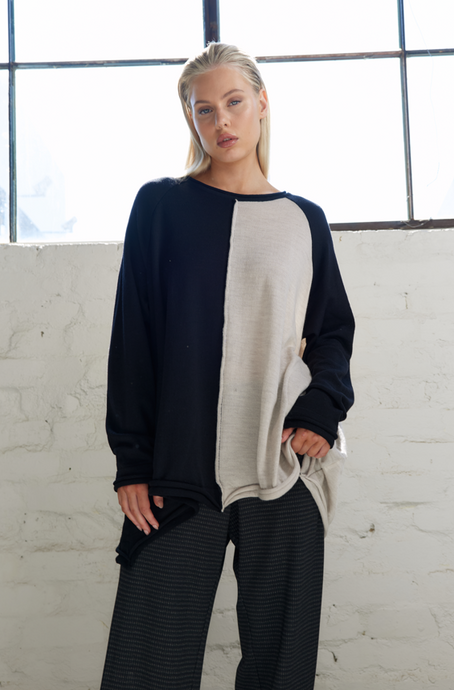 Vale and Ward Mackenzie Knit - Black/Wheat