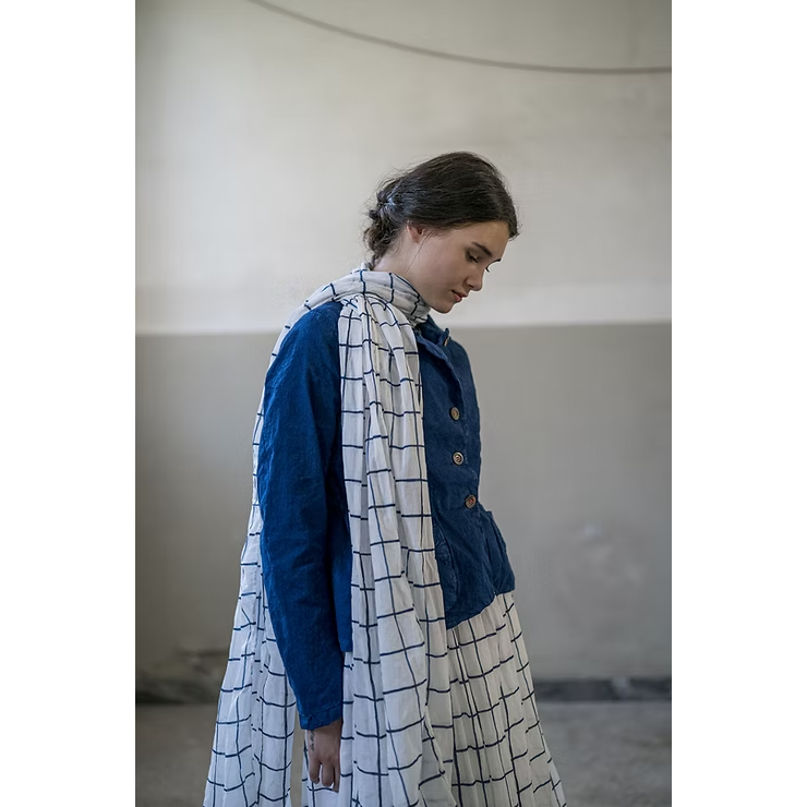 Hannoh + Wessel Saskia Scarf - Blue Check