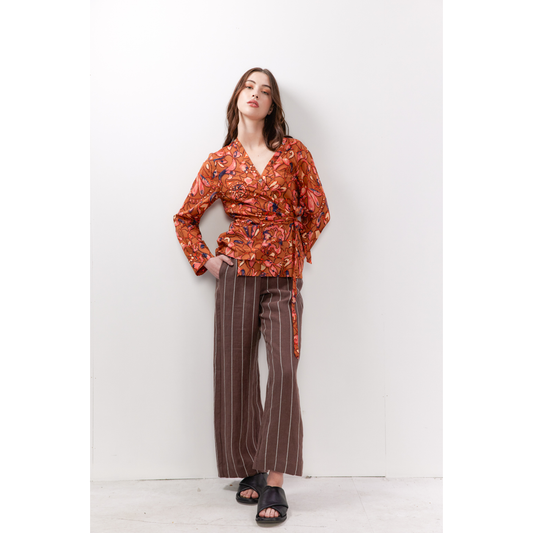 Vale and Ward Connor Pant - Mocha Stripe