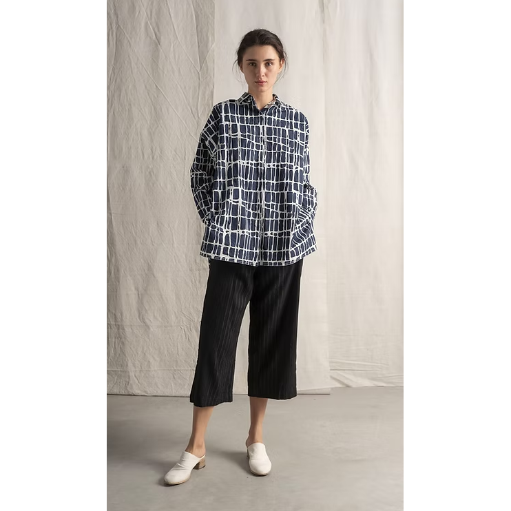 Hannoh + Wessel Camelia Shirt 376 - Blue Check