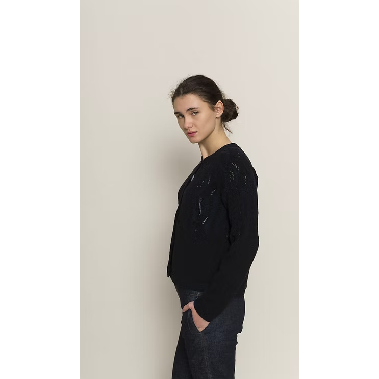 Hannoh + Wessel Karlotta Cardigan 405 - Black/Navy
