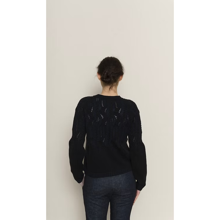 Hannoh + Wessel Karlotta Cardigan 405 - Black/Navy