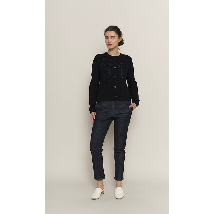 Hannoh + Wessel Karlotta Cardigan 405 - Black/Navy
