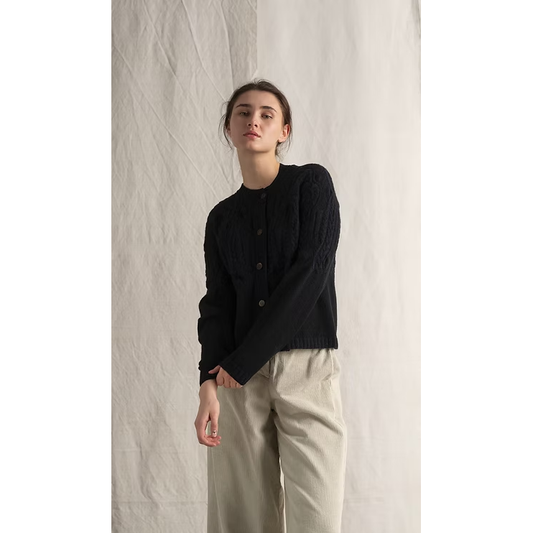 Hannoh + Wessel Karlotta Cardigan 405 - Black/Navy