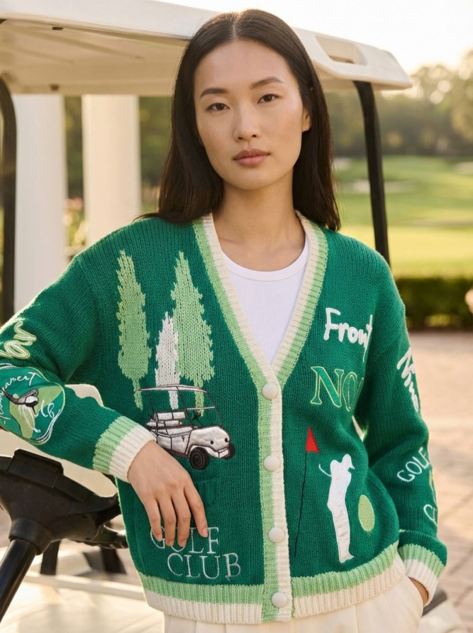 No! Jeans Gone Golfing Cardigan