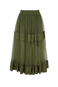 Trelise Cooper Tier Diary Skirt - Moss
