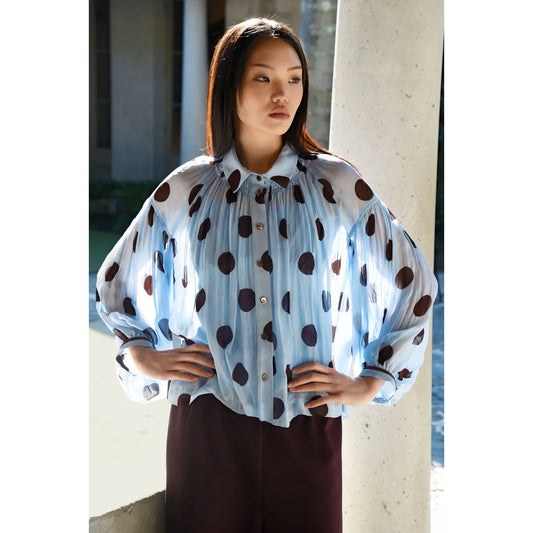 Trelise Cooper Tweedle Dee Blouse - Blue/Spot