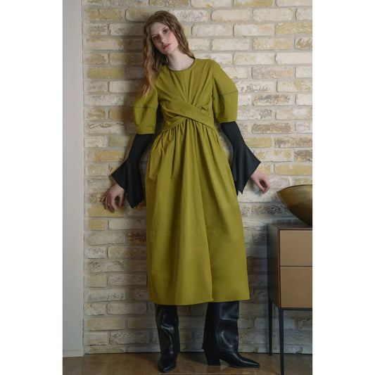 Trelise Cooper Caught in a Twist Dress - Chartreuse