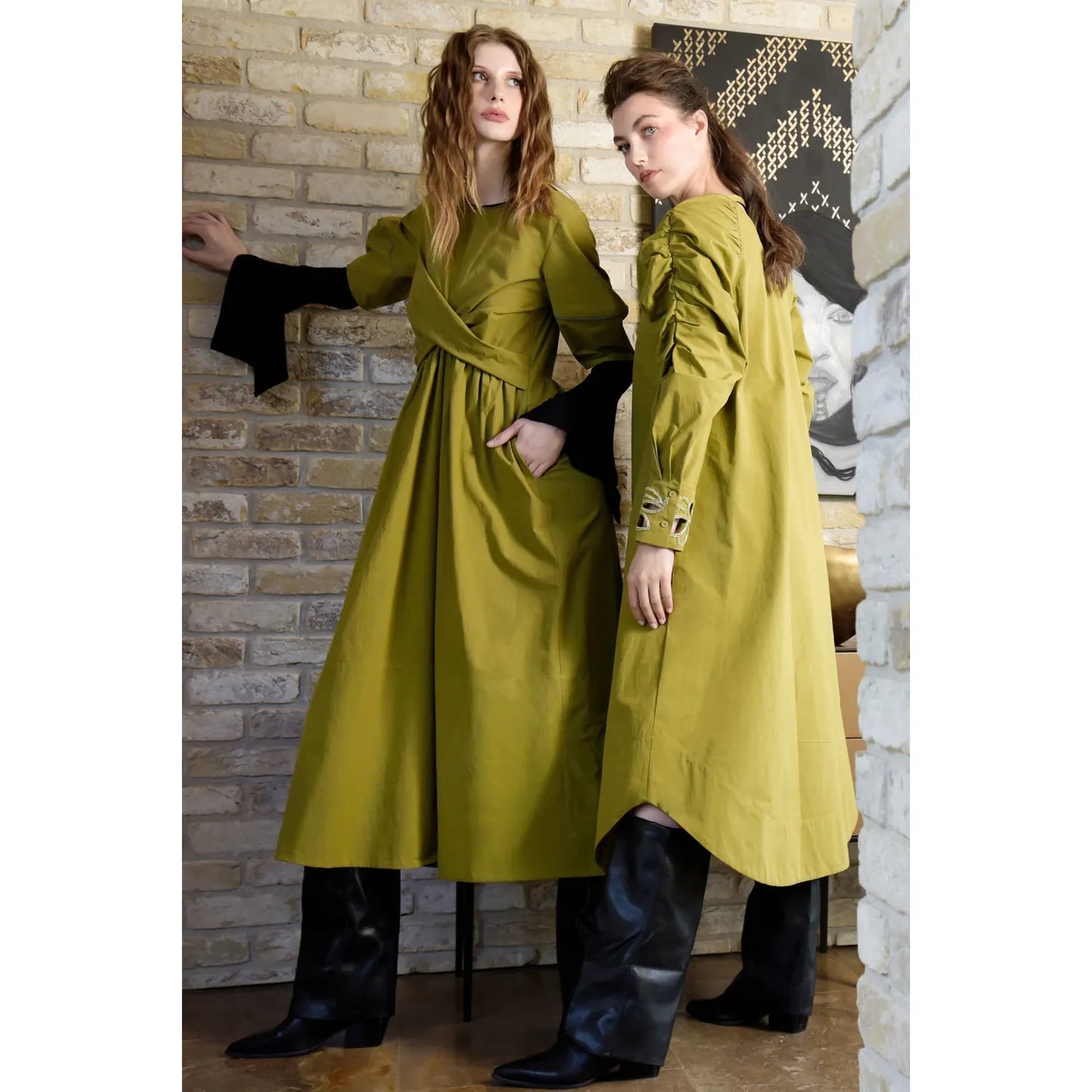 Trelise Cooper Caught in a Twist Dress - Chartreuse