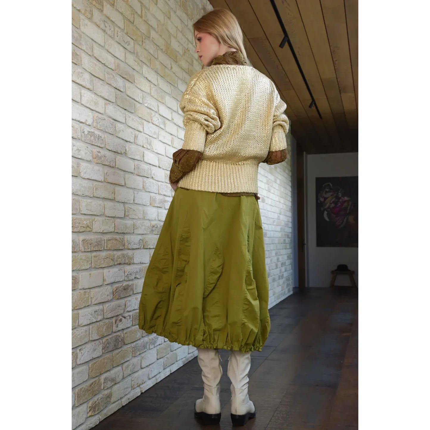 Trelise Cooper Diamond in the Puff Skirt - Chartreuse