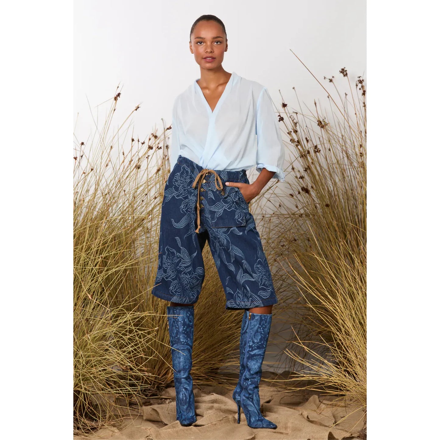 M.A Dainty Trucker Jean - Orchids