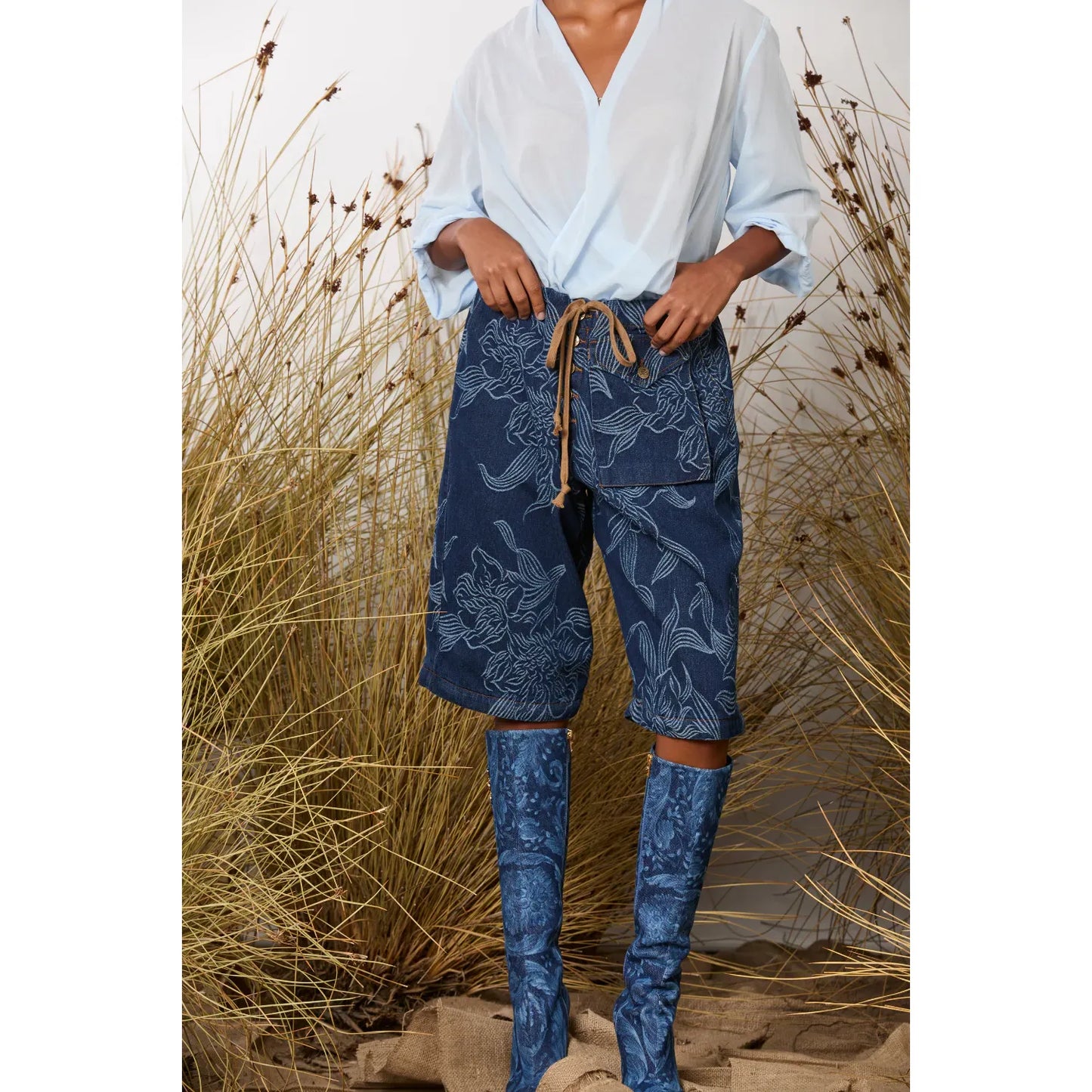 M.A Dainty Trucker Jean - Orchids