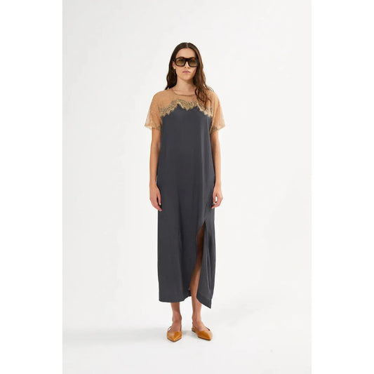 Rabens Saloner Botilla Dress - Dark Shadow Combo