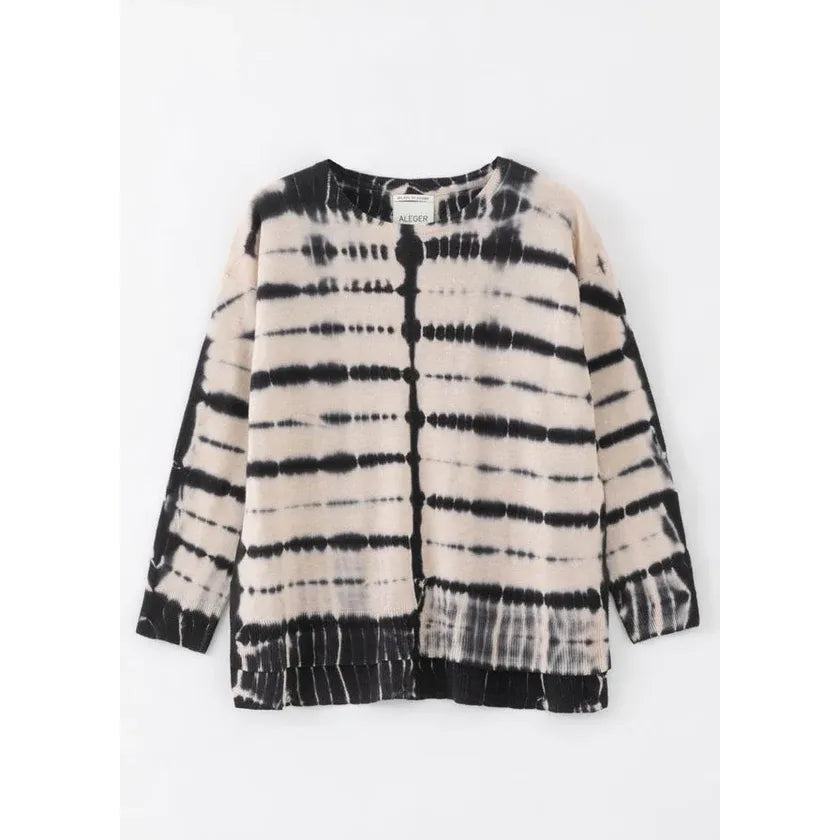 ALEGER Longline Dye Slouch Crew Jumper N.184D - Shell Lead