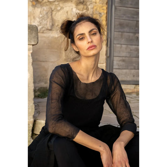 Meg By Design Evie Mesh Top - Black
