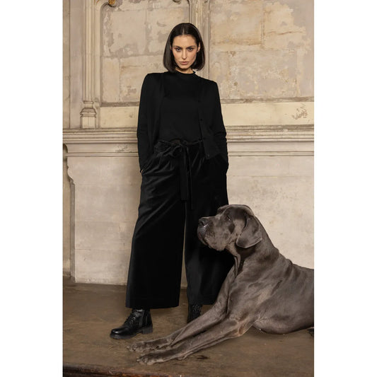 Meg By Design Harriet Cotton Velvet Trouser - Black